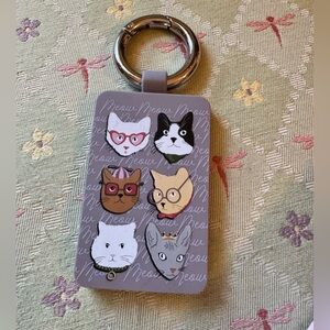Bagnet Magnet Purse Holder Grey  CAT FACES